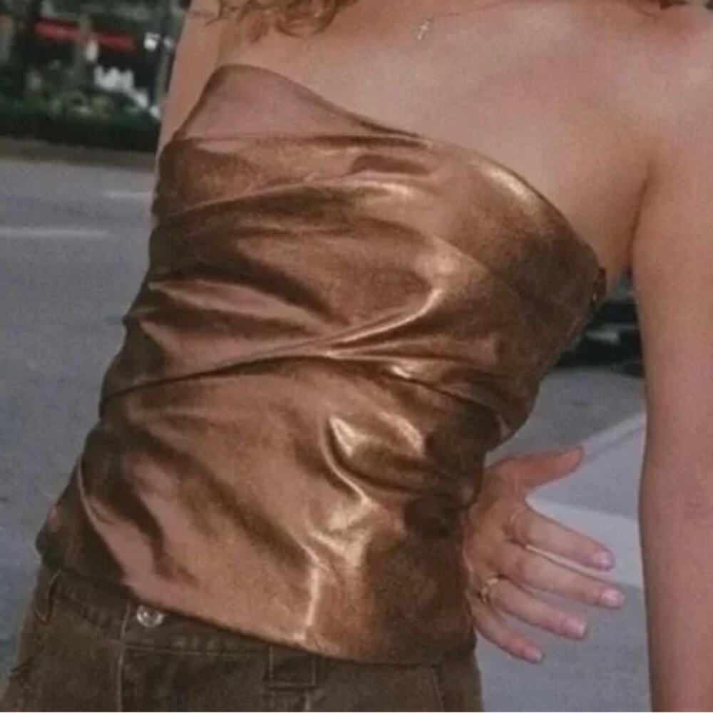 Nwt-Zara-Metallic Corset Top-M